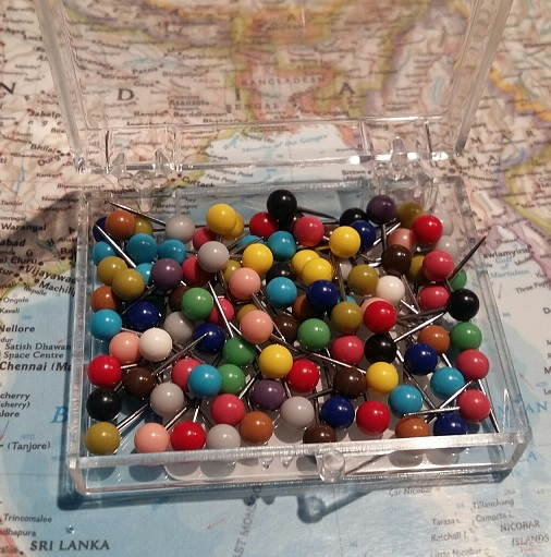 Map Pins #189 Assorted Colours - Assorted Colours #189 Pin round head ...