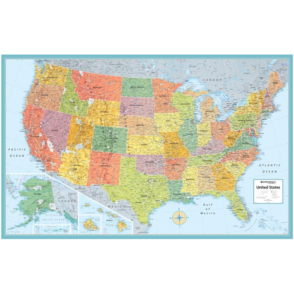 USA Rand McNally 50"X 32" on Vinyl Shop Online at