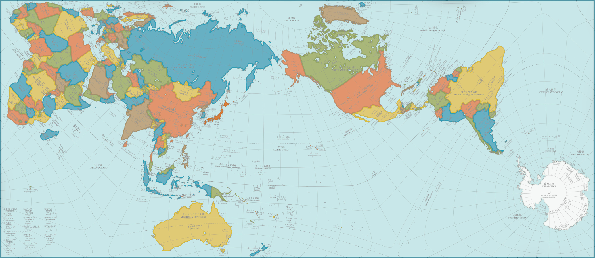 Authagraph World Map 18x42 Inch This Rectangular World Map Called