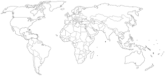 World Map No Names World Outline Map Black & White No Names - World Outline Map Black & White No  Names - Shop Online At Worldofmaps.com